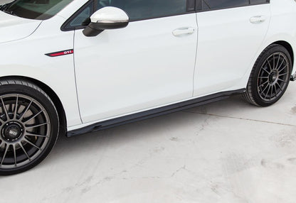 Side Skirts SUITABLE FOR VW Golf Mk8 2019+ GTD/GTI/R Line V1 Style, Gloss Black 