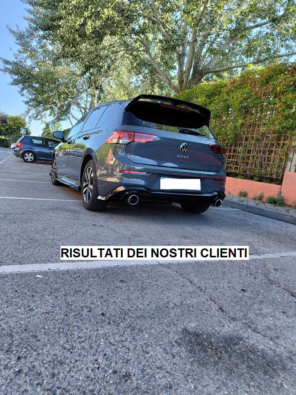 🔝DIFFUSORE POSTERIORE VW GOLF 8 VIII 2019+ SOTTO PARAURTI TERMINALI GTI ABS 1+1