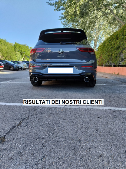 🔝DIFFUSORE POSTERIORE VW GOLF 8 VIII 2019+ SOTTO PARAURTI TERMINALI GTI ABS 1+1