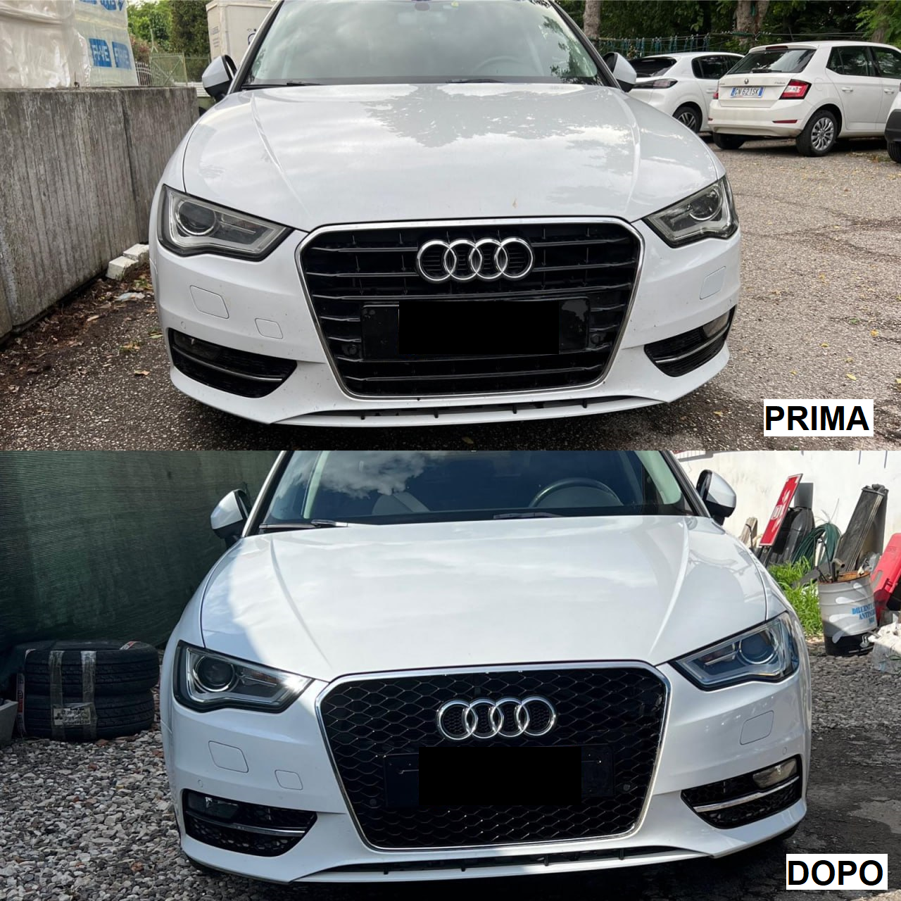 🔥SIDE FOG LIGHT GRILLS FOR AUDI A3 8V 12-15 RS3 HONEYCOMB DESIGN BLACK🔥