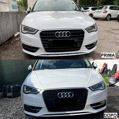 🔥SIDE FOG LIGHT GRILLS FOR AUDI A3 8V 12-15 RS3 HONEYCOMB DESIGN BLACK🔥