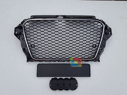 ART. 0343 GRIGLIA AUDI A3 8V 2012-2016 LOOK RS3 BORDO CROMATO