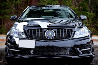 GRIGLIA ADATTA PER MERCEDES CLASSE C W204 C204 2007-2014 LOOK AMG GT NERO LUCIDO