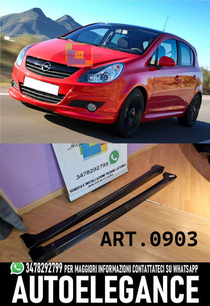 ⭐0903 SIDE SKIRTS SUITABLE FOR OPEL CORSA D 5 DOORS 2006-2014 LOOK OPC ABS⭐