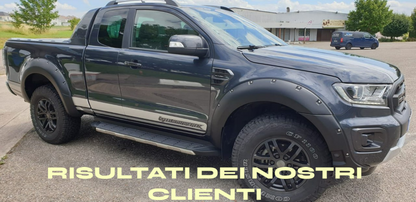✔️PARAFANGHI ADATTI PER FORD RANGER T8 2019-2022 NERO OPACO CON FORO SENSORE✔️