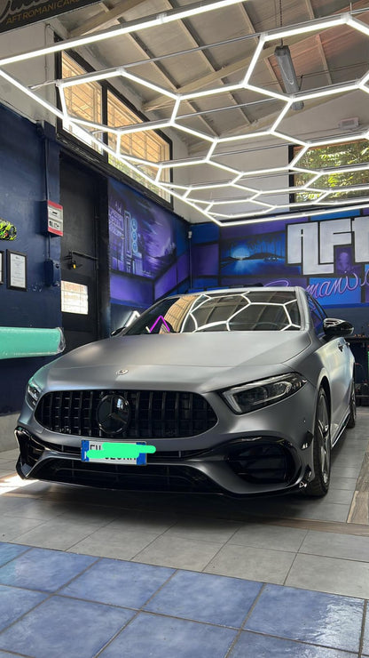 0221 PARAURTI PER MERCEDES-BENZ CLASSE A W177 LOOK AMG A45S + GRIGLIA CROMATA