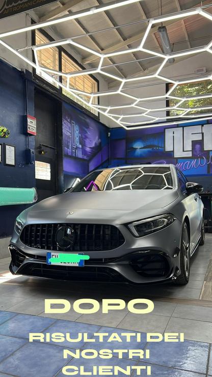 🔝PARAURTI ADATTO PER MERCEDES-BENZ CLASSE A W177 LOOK AMG A45S GRIGLIA CROMATA