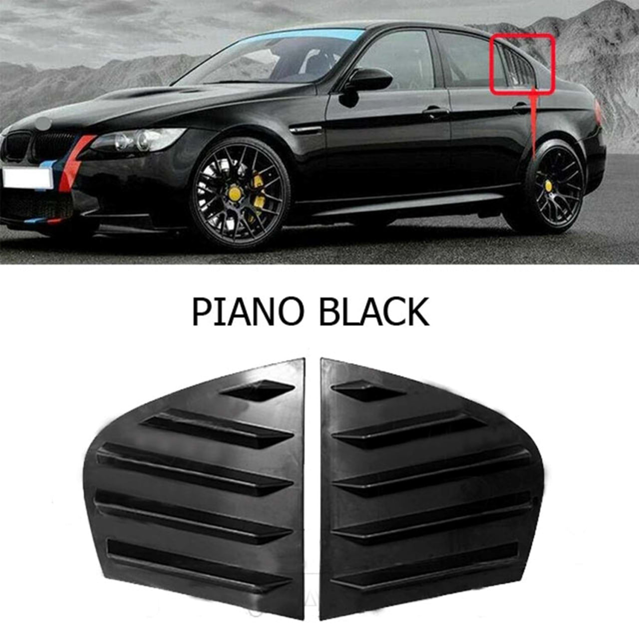 🔥FLAP FINESTRINI ADATTI PER BMW SERIE 3 E90 2004-2011 NERO LUCIDO