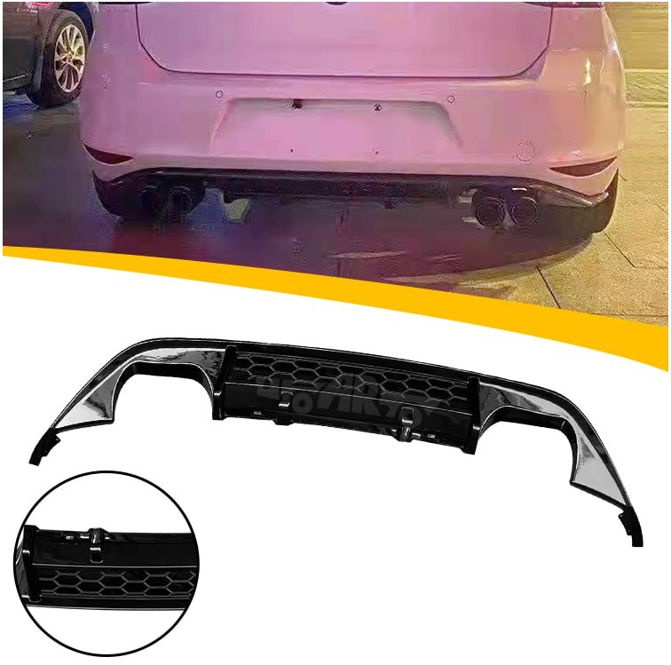 ☀DIFFUSORE ADATTO PER VW GOLF 7 2012-2017 GTI NERO LUCIDO 2+2 (NIDO APE)☀