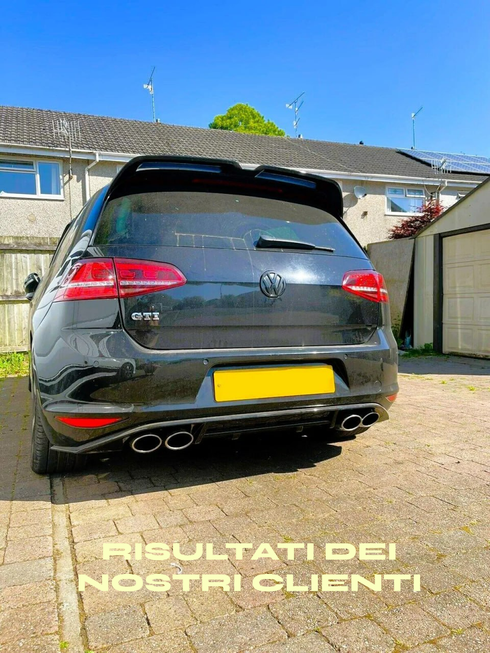 ☀DIFFUSORE ADATTO PER VW GOLF 7 2012-2017 GTI NERO LUCIDO 2+2 (NIDO APE)☀
