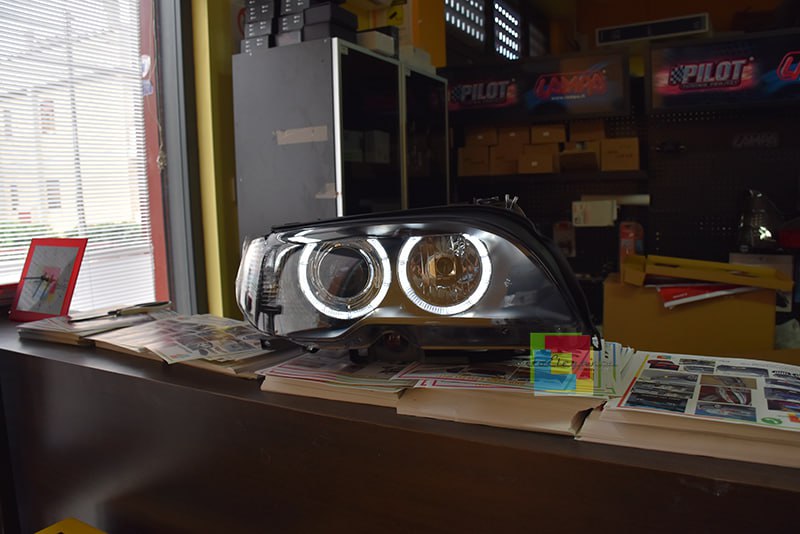 ⭐Pair of headlights suitable for bmw 3 series e46 angel eyes led 2003-2006⭐