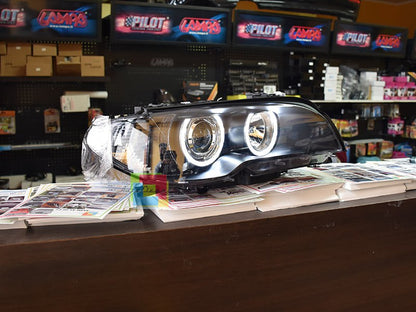 ⭐Pair of headlights suitable for bmw 3 series e46 angel eyes led 2003-2006⭐