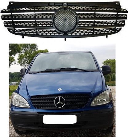 💎GRIGLIA ADATTO PER MERCEDES VITO W639 2003-2010 NERO OPACO💎
