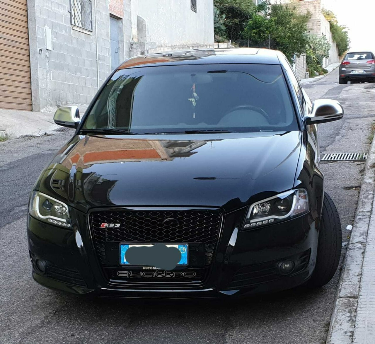 ⭐GRIGLIA PER AUDI A3 8P 2008-2012 LOOK RS3 QUATTRO NERO LUCIDO ⭐