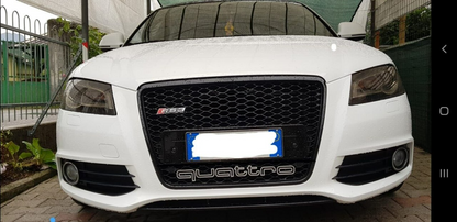 ⭐GRIGLIA PER AUDI A3 8P 2008-2012 LOOK RS3 QUATTRO NERO LUCIDO ⭐