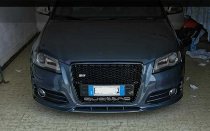 ⭐GRIGLIA PER AUDI A3 8P 2008-2012 LOOK RS3 QUATTRO NERO LUCIDO ⭐