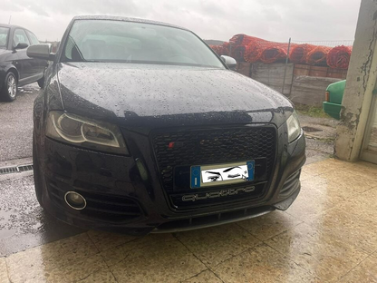 ⭐GRIGLIA PER AUDI A3 8P 2008-2012 LOOK RS3 QUATTRO NERO LUCIDO ⭐
