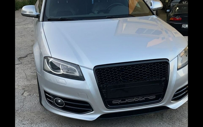 ⭐GRIGLIA PER AUDI A3 8P 2008-2012 LOOK RS3 QUATTRO NERO LUCIDO ⭐