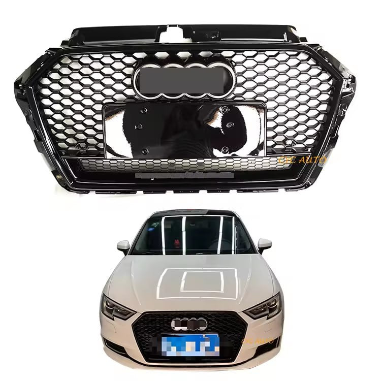 ⭐GRIGLIA ADATTA PER A3 8V 2016-2020 LOOK RS3 QUATTRO NERO LUCIDO⭐