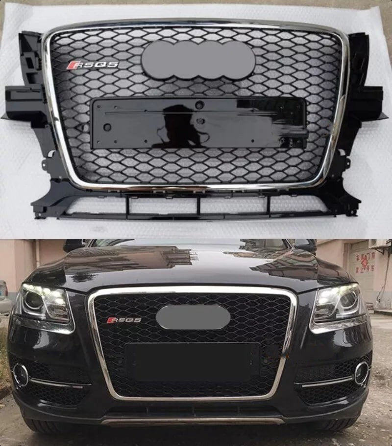 1947💥GRIGLIA ADATTO PER AUDI Q5 8R 2007-2011 LOOK RSQ5 NERO BORDO CROMATO💥