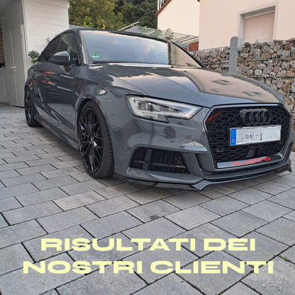 💎GRIGLIA PER AUDI A3 8V 2017-2020 NIDO D'APE TOTAL BLACK RS3 FORO ACC RADAR💎