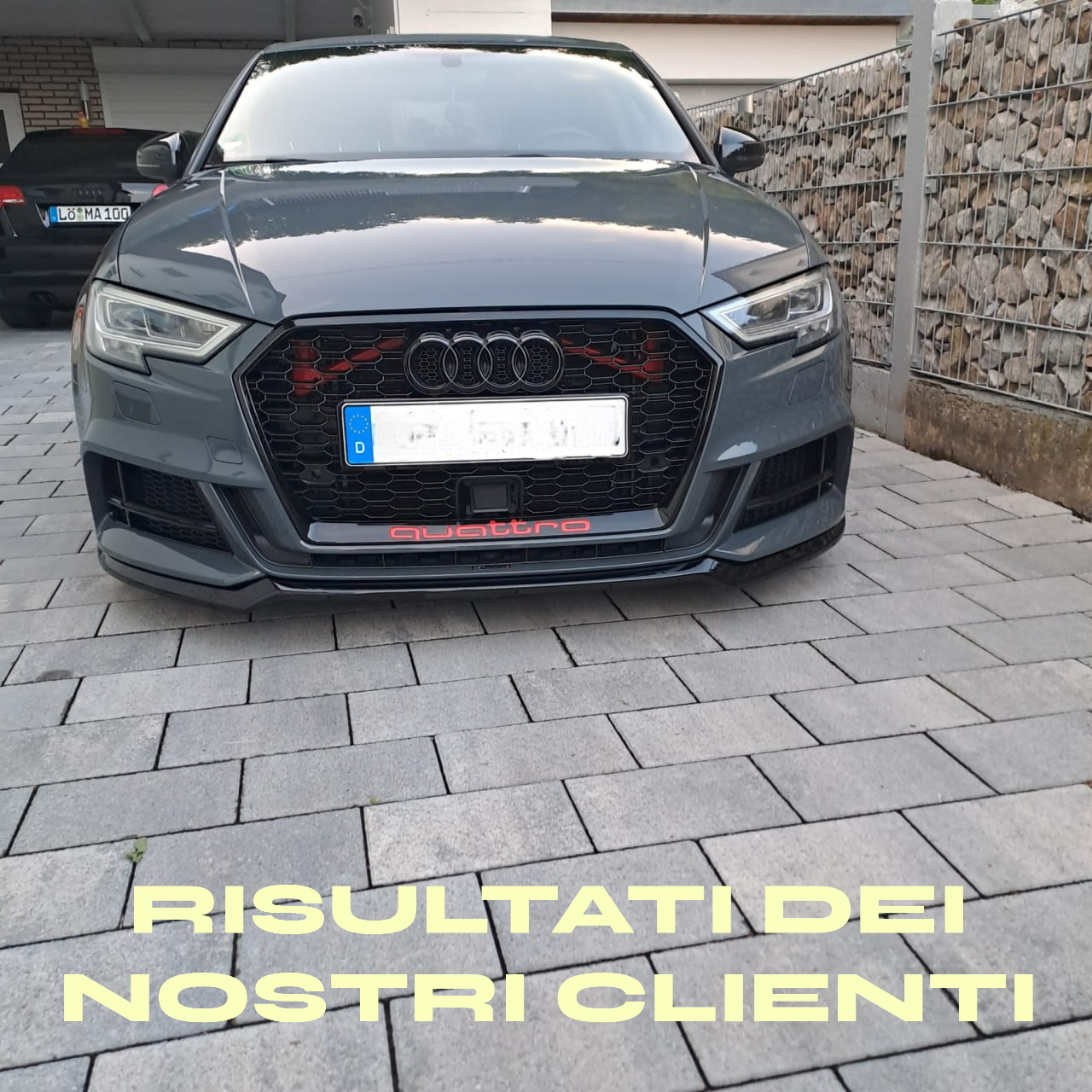 💎GRIGLIA PER AUDI A3 8V 2017-2020 NIDO D'APE TOTAL BLACK RS3 FORO ACC RADAR💎