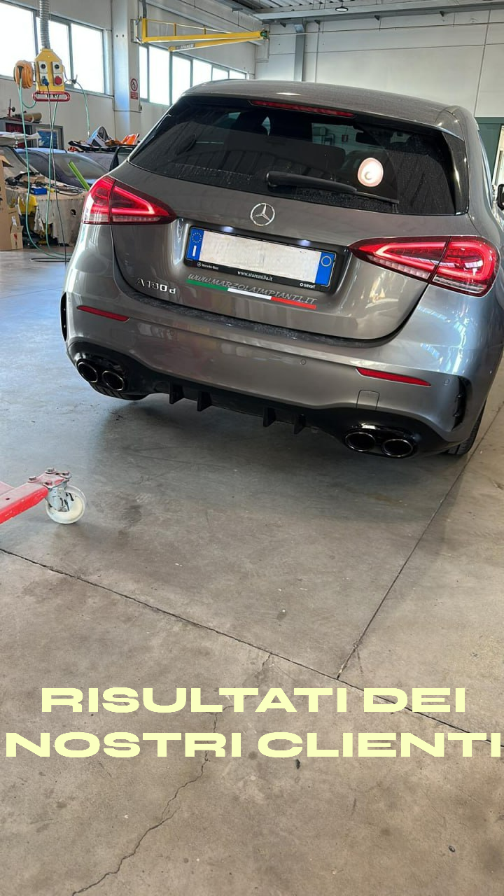 💎DIFFUSORE POSTERIORE PER MERCEDES A W177 AMG SOTTO TERMINALI NERI A45S💎