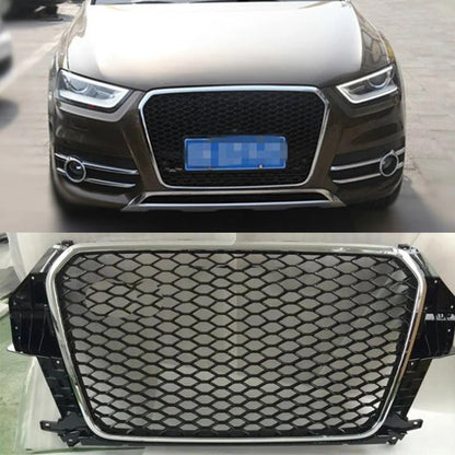 💎GRIGLIA ADATTA PER AUDI Q3 8U 2011-2015 LOOK RSQ3 NERA PROFILO CROMATO💎