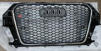 💎GRIGLIA ADATTA PER AUDI Q3 8U 2011-2015 LOOK RSQ3 NERA PROFILO CROMATO💎