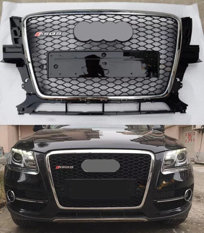 💎GRIGLIA ADATTA PER AUDI Q5 8R 2007-2011 LOOK RSQ5 NERO BORDO CROMATO💎