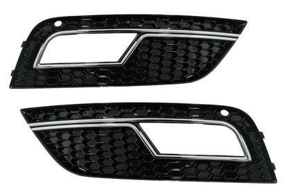 💎FOG LIGHT GRILLE SUITABLE FOR A4 B8 2012-2015 STANDARD RS4 LOOK GLOSSY BLACK