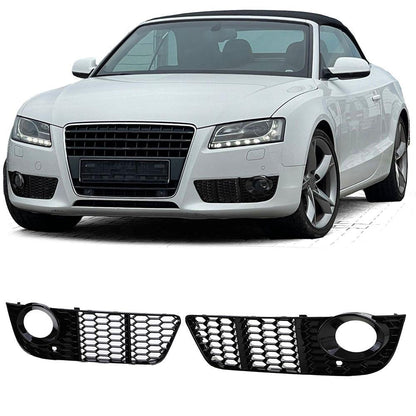 💎FOG LIGHT GRILLE SUITABLE FOR AUDI A5 2007-2011 STANDARD RS LOOK GLOSSY BLACK