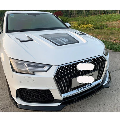 💎HOOD FOR AUDI A4 B9 2016-2019 GT LOOK GLASS AND ENGINE COVER💎