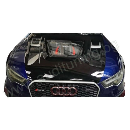 💎HOOD FOR AUDI A6 4G C7 2012-2018 GT LOOK GLASS AND ENGINE COVER