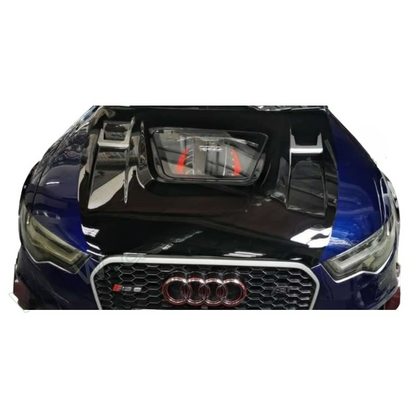 💎HOOD FOR AUDI A6 4G C7 2012-2018 GT LOOK GLASS AND ENGINE COVER