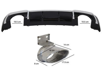 💎DIFFUSER SUITABLE FOR AUDI A3 8V 2016-2020 GLOSSY BLACK SATIN PROFILES💎