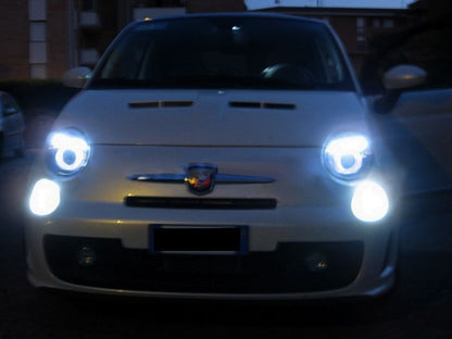 💎Pair of LED headlights SUITABLE FOR fiat 500 dayline 07-15💎
