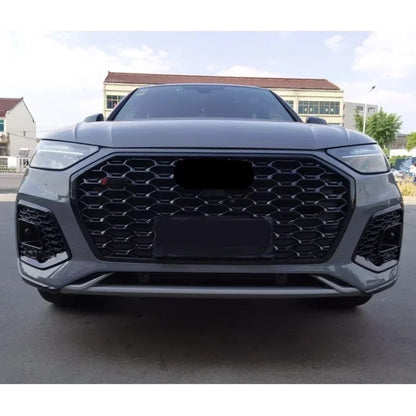 🟢GRILLE SUITABLE FOR AUDI Q5 2020+ GLOSSY BLACK HONEYCOMB🟢
