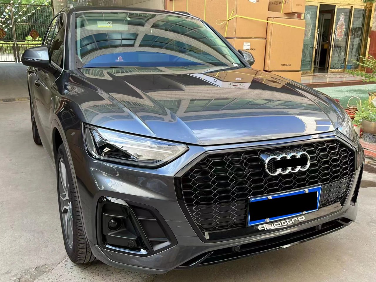 🟢GRILLE SUITABLE FOR AUDI Q5 2020+ RSQ5 LOOK GLOSSY BLACK🟢