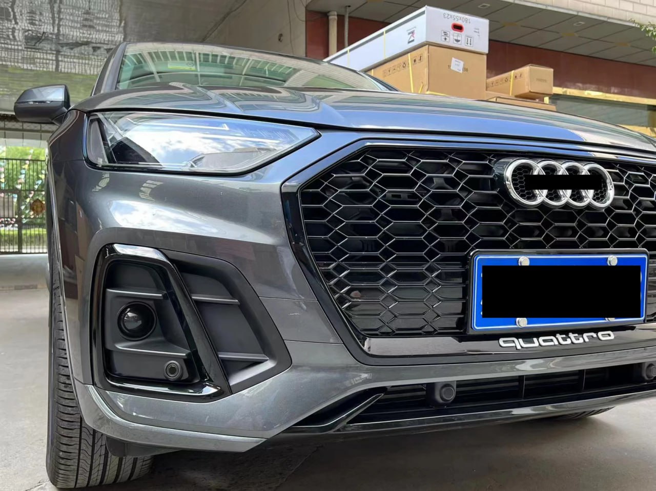 🟢GRILLE SUITABLE FOR AUDI Q5 2020+ RSQ5 LOOK GLOSSY BLACK🟢