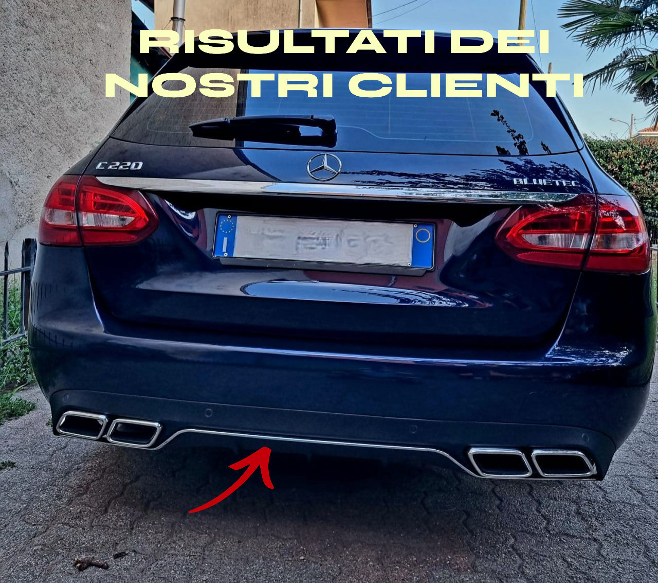 💎SOTTO PARAURTI MERCEDES CLASSE C W205 DIFFUSORE POSTERIORE AMG + TERMINALI💎
