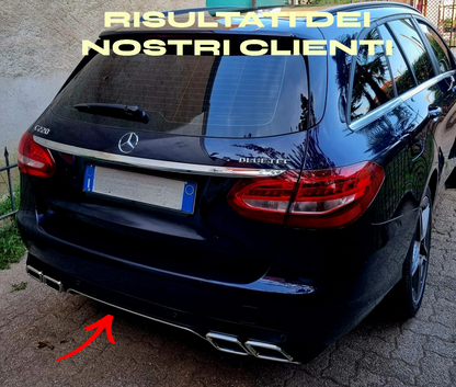 💎SOTTO PARAURTI MERCEDES CLASSE C W205 DIFFUSORE POSTERIORE AMG + TERMINALI💎