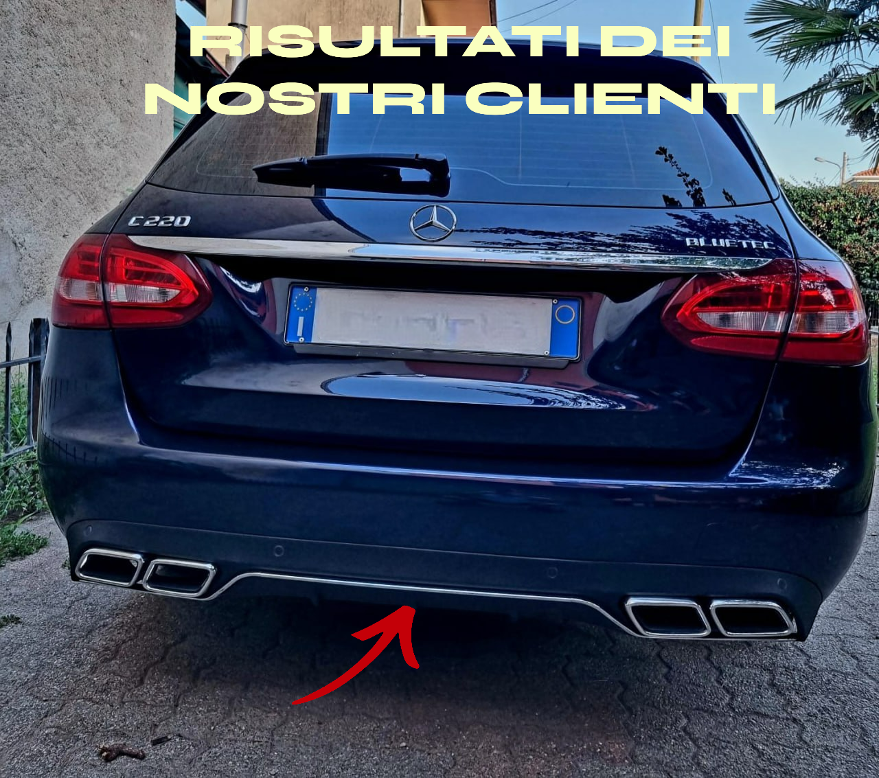 💎SOTTO PARAURTI MERCEDES CLASSE C W205 DIFFUSORE POSTERIORE AMG + TERMINALI💎