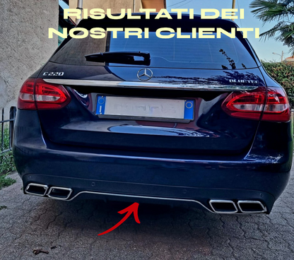 💎SOTTO PARAURTI MERCEDES CLASSE C W205 DIFFUSORE POSTERIORE AMG + TERMINALI💎