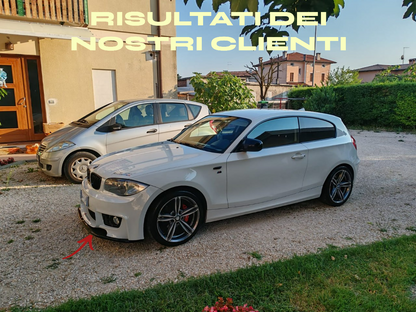 LAMA PER BMW SERIE 1 E81 E87 E82 E88 M1 SPLITTER PARAURTI ANTERIORE NERO LUCIDO.