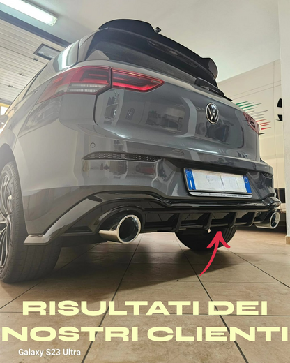 🔝DIFFUSORE POSTERIORE VW GOLF 8 VIII 2019+ SOTTO PARAURTI TERMINALI GTI ABS 1+1