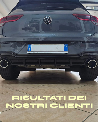 🔝DIFFUSORE POSTERIORE VW GOLF 8 VIII 2019+ SOTTO PARAURTI TERMINALI GTI ABS 1+1