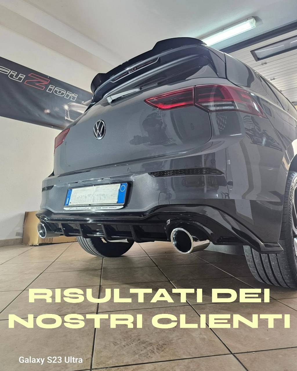 🔝DIFFUSORE POSTERIORE VW GOLF 8 VIII 2019+ SOTTO PARAURTI TERMINALI GTI ABS 1+1