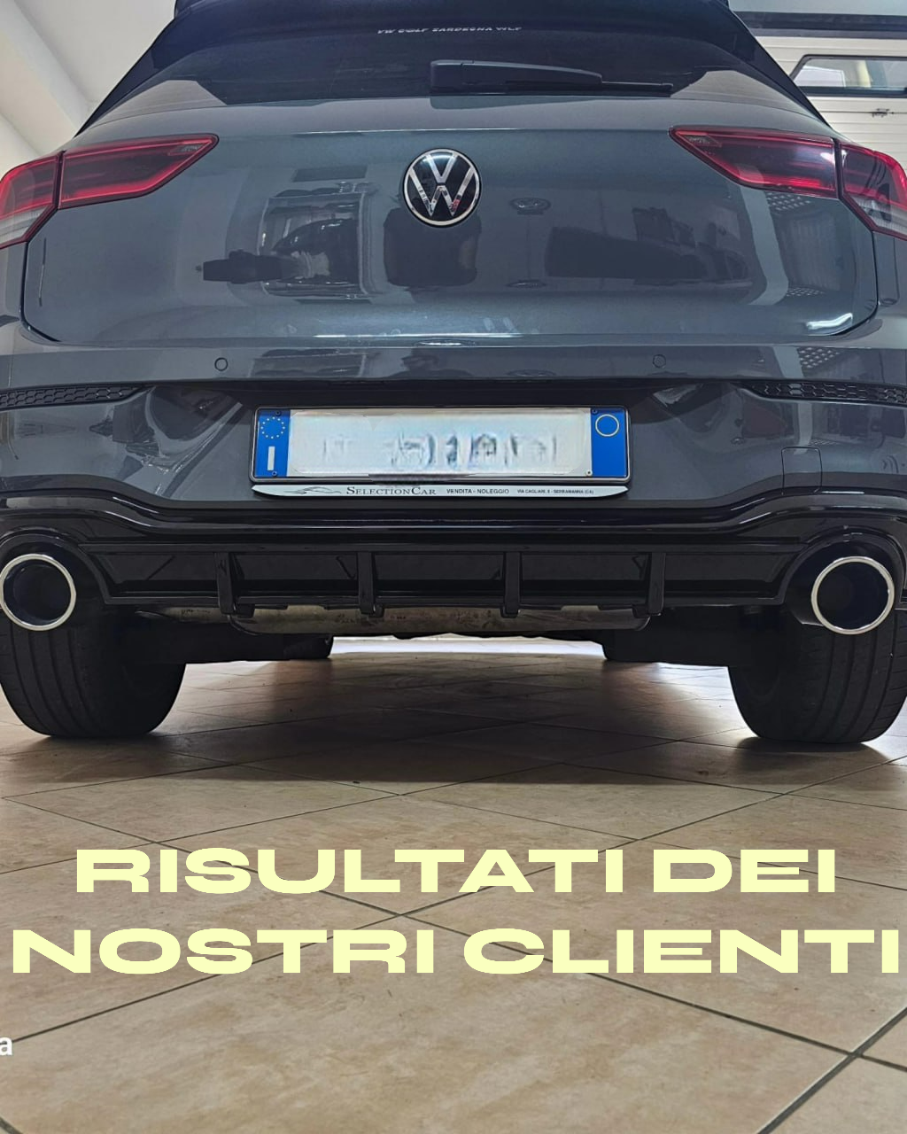 🔝DIFFUSORE POSTERIORE VW GOLF 8 VIII 2019+ SOTTO PARAURTI TERMINALI GTI ABS 1+1