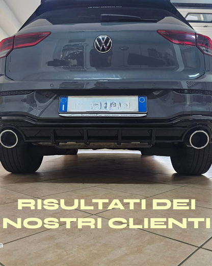 🔝DIFFUSORE POSTERIORE VW GOLF 8 VIII 2019+ SOTTO PARAURTI TERMINALI GTI ABS 1+1